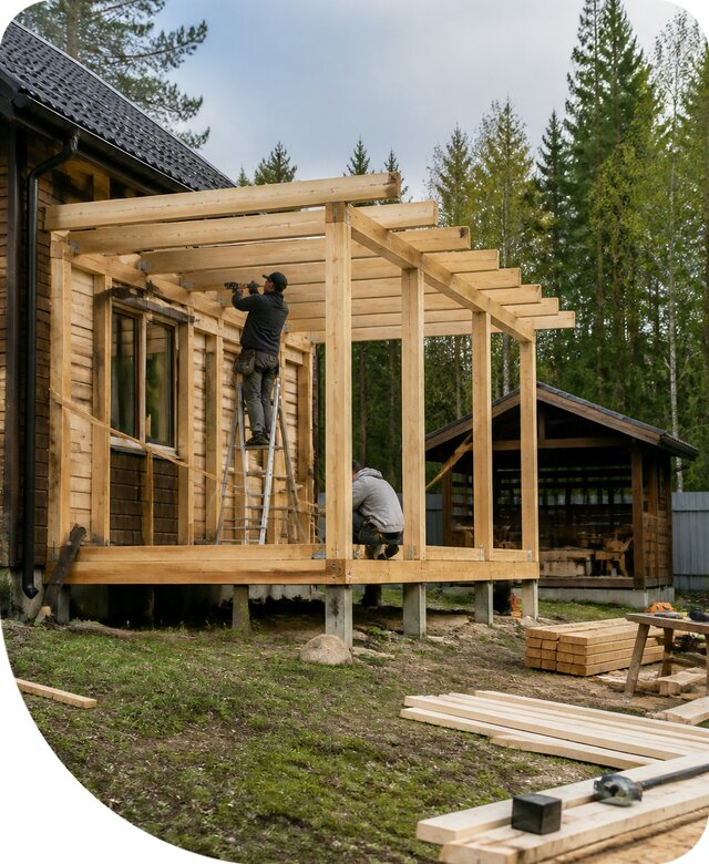 Строительство пристроек и построек на участке в Североуральске
